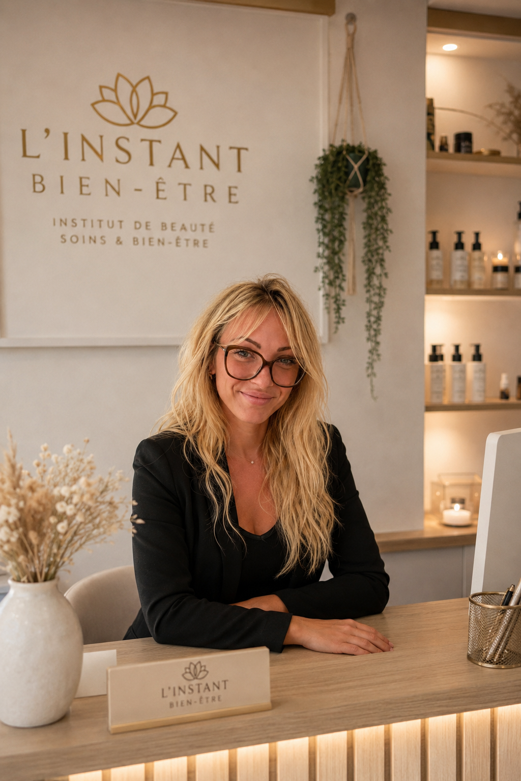 Morgane, fondatrice et gérante de L’Instant Bien-Être, dans son institut à Ollioules